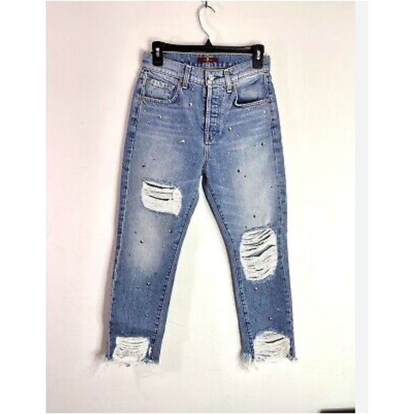 7 FOR ALL MANKIND JOSEFINA BOYFRIEND DESTROY VINTAGE W/THE STUDS size 24 - Picture 1 of 6